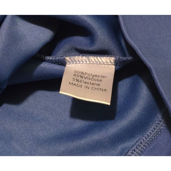 MEROKEETY Women’s Collared Long Sleeve Pullover Top Blue Small Casual Shirt - Picture 9 of 10